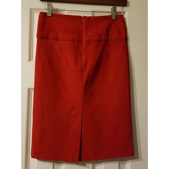 Red pencil mini skirt stretch, size M, Made in USA - Picture 2 of 5